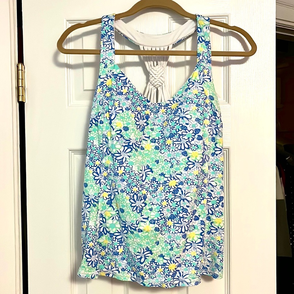 Lilly Pulitzer UPF50+ Blue Haven Bianca’s Love tennis top